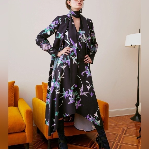 La DoubleJ Martha Dress Orchidee Nero in Sablé Satin MSRP $890 Small - Picture 2 of 10